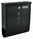 Postkast Malatec 12987, must v., 10 cm x 30.7 cm x 34 cm