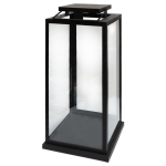 Latern ArtFlow Tower, klaas/metall, 48 cm, must v.