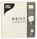 Pabersalvr&auml;tikud Pap Star Daily Collection, 24 cm x 24 cm, valge v., 20 tk