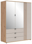 Riidekapp Brevas, ka&scaron;miir v./artisan oak v., 56 cm x 150.5 cm x 195.5 cm, peegliga