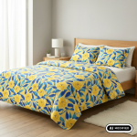 Voodipesukomplekt Okko FLORA, kollane v., 50 x 70 cm, 160 x 200 cm, 3 os.