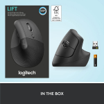 Juhtmevaba arvutihiir Logitech Lift Right, grafiit v.