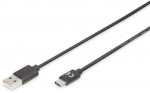 Kaabel Assmann AK-300154-010-S USB, USB Type C, 1 m, must