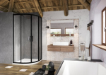 Du&scaron;ikabiin Ravak Blix Slim BLSCP4-90, pool&uuml;mar, aluseta, 90 cm x 90 cm x 195 cm