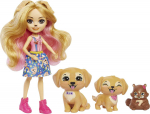 Nukk Enchantimals Gerika Golden Retriever & Family, 15 cm, mitmev&auml;rviline