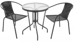 Aiam&ouml;&ouml;bli komplekt Patio Bistro, must v./antratsiit v., 2 istekohta