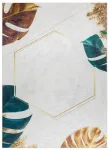 Vaip sise Hakano Arlen Leaves, kuld v./valge v./roheline v., 220 cm x 160 cm