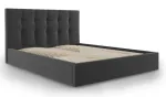 Voodi kahekohaline Micadoni Home Phaedra Velvet, 140 x 200 cm, tumehall v., ilma madratsita, p&otilde;hjalippidega