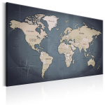 Reproduktsioon Artgeist World Map Shades Of Grey, 30 cm x 20 cm