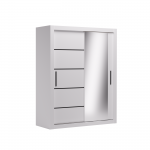 Riidekapp ADRK Mox, valge v./must v., 160 cm x 64 cm x 200 cm, peegliga