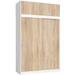 Riidekapp Akord Mono, valge v./pruunikas v., 60 cm x 150 cm x 200 cm