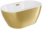 Vann, teisaldatav Besco Navia Glam Gold, 160 cm x 80 cm x 60 cm, ovaalne, kuldne