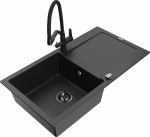 K&ouml;&ouml;givalamu koos kraaniga Mexen Leo Metallic black/gold+Black, graniit, 90 cm x 50 cm x 19 cm, metallic black/gold+black