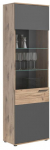 Vitriinkapp MC Akcent Mason, pruun v./hall v., 57 cm x 37 cm x 200 cm