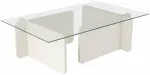 Kohvilaud Nordure Flavio, l&auml;bipaistev v./valge v., 65 cm x 105 cm x 30 cm