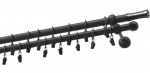 Kardinapuu komplekt Olimp Walec, 200 cm, &Oslash; 19 mm, must v.