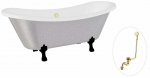Vann, teisaldatav Besco Amelia Glam, 190 cm x 77 cm x 69 cm, ovaalne, kuldne/h&otilde;be