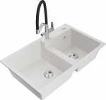 K&ouml;&ouml;givalamu koos kraaniga Mexen Tomas, graniit, 80 cm x 50 cm x 19 cm, valge/must/kroom