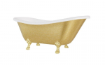 Vann, teisaldatav Besco Otylia Glam, 160 cm x 77 cm x 69.5 cm, ovaalne, kuldne
