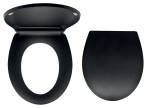 WC-poti prill-laud kaanega Ferro, must, 44 cm x 36.9 cm