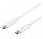 Laadimisjuhe Deltaco Baltic, 2 x USB Type C, 100 cm, valge