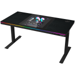 Arvutim&auml;ngulaud reguleeritava k&otilde;rgusega Lorgar LRG-DE90W, 140.5 cm x 116.5 cm, 70.5 - 116.5 cm, must v.