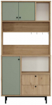 Multifunktsionaalne k&ouml;&ouml;gikapp Kalune Design RE4-SY, tamm v./roheline v., 35.5 cm x 88 cm x 180 cm