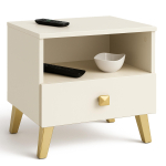 Kahjustatud pakendiga toode. &Ouml;&ouml;kapp Akord Furniture Factory Mobi K-01, kuldne v./valge v., 43 cm x 40 cm x 37 cm