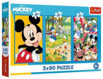 Pusle 3in1 Trefl The Mickey Mouse Team 34887, 27.5 cm x 18 cm, 280 tk, mitmev&auml;rviline