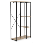 Riiuliga riidepuu ModernHome GIC-HS901D-15, 167 cm, must v./hele tamm v.