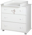 Arendusplaadiga kummut Klups Safari Giraffe, 85 cm x 48 cm, valge v.