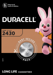 Patareid Duracell DURSC94, CR2430, 3 V