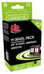 Printerikassett Uprint H-304XL-PACK, must v./kollane v./helesinine v., 38 ml