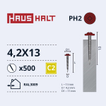Isekeermestavad kruvid Haushalt DIN 14566, 4.2 mm x 13 mm, 500 tk