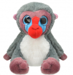 Pehme m&auml;nguasi Wild Planet Mandril, punane/hall, 15 cm