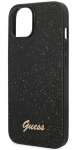Telefoni &uuml;mbris Guess Glitter Flakes Script Metal Logo, Apple iPhone 14 Plus, must v.