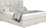Voodi kahekohaline kontinentaalne Glossy Soft 33, 185 x 210 cm, kreemjasvalge, madratsiga, p&otilde;hjalippidega