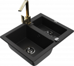 K&ouml;&ouml;givalamu Mexen Carlos 6518581500-77+670300-50+66921-70, graniit, 58 cm x 47 cm x 17.7 cm, kuldne/must