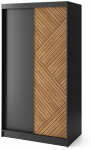 Riidekapp Marrphy II, tamm v./must v., 120 cm x 220 cm x 60 cm