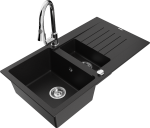 K&ouml;&ouml;givalamu koos kraaniga Mexen Matias Elia, graniit, 90 cm x 50.5 cm x 20 cm, h&otilde;be/must