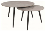 Kohvilaudade komplekt Kora C, must v./hall v., 80 cm x 80 cm x 45 cm, 2 tk