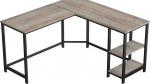 Nurga kirjutuslaud Songmics SGM-LWD72MB, 138 cm x 138 cm, 75 cm, must v./hall v./hele pruun v.
