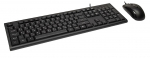Juhtmega klaviatuuri ja hiire komplekt Inter-Tech KM-3149R, Inglise (US), must v.