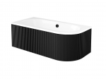 Vann, sisseehitatav Besco Avita, 180 cm x 80 cm x 55.5 cm, as&uuml;mmeetriline, valge/must