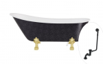 Vann, teisaldatav Besco Olaya Glam, 160 cm x 68 cm x 68 cm, ovaalne, kuldne/must