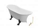 Vann, teisaldatav Besco Olaya, 160 cm x 68 cm x 68 cm, ovaalne, kuldne/valge