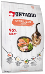Kuiv kassitoit Ontario Sterilised, l&otilde;he, 6.5 kg