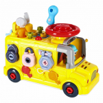 Arendav m&auml;ng, buss Busy School Bus, 14 cm, kollane v./mitmev&auml;rviline