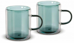 Topeltklaasist kruusikomplekt Lamart Vaso LT9122, roheline, 0.350 l