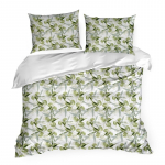 Voodipesukomplekt Spring PTE-216, valge v./roheline v., 70 x 80 cm, 200 x 220 cm, 3 os.